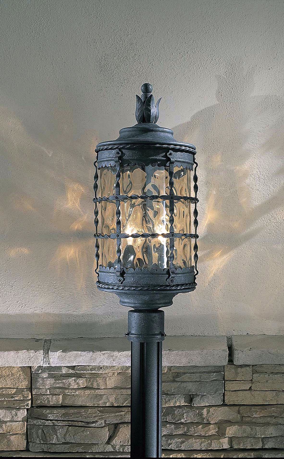 Mallorca 22 3/4" High Black Finish Outdoor Post Light in scene