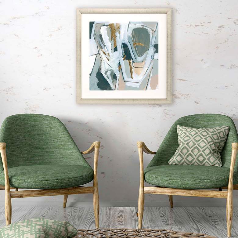 Image 1 Neutral Echoes I 33 inch Square Giclee Framed Wall Art in scene
