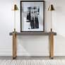 1_Kea 60" Wide Dark Walnut Stain Brushed Brass Console Table in scene
