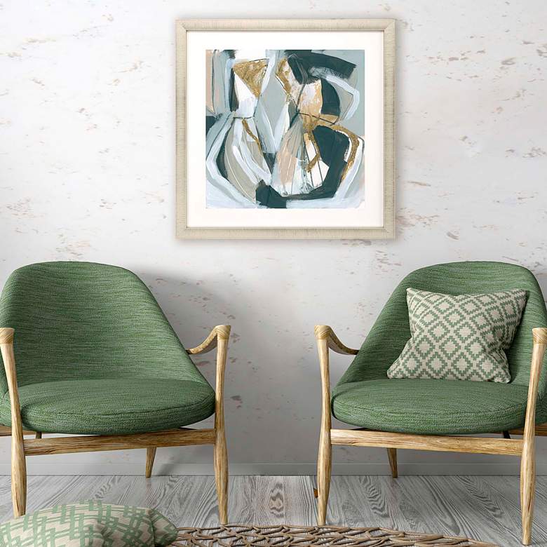 Image 1 Neutral Echoes II 33" Square Giclee Framed Wall Art in scene