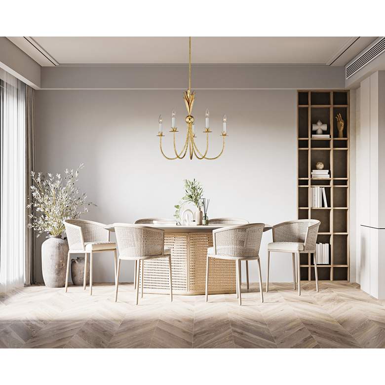 Image 1 Maxim Paloma 26" Wide 5-Light Traditional Candelabra Gold Chandelier in scene