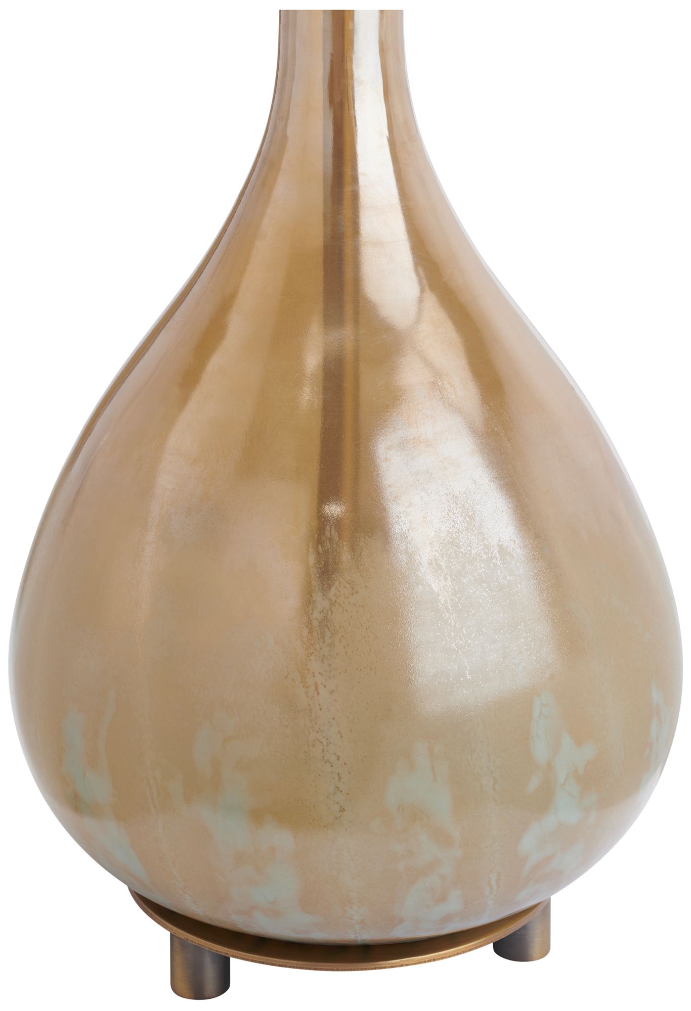 Image 4 29.25" Glass Table Lamp with Oat Linen Drum Shade more views