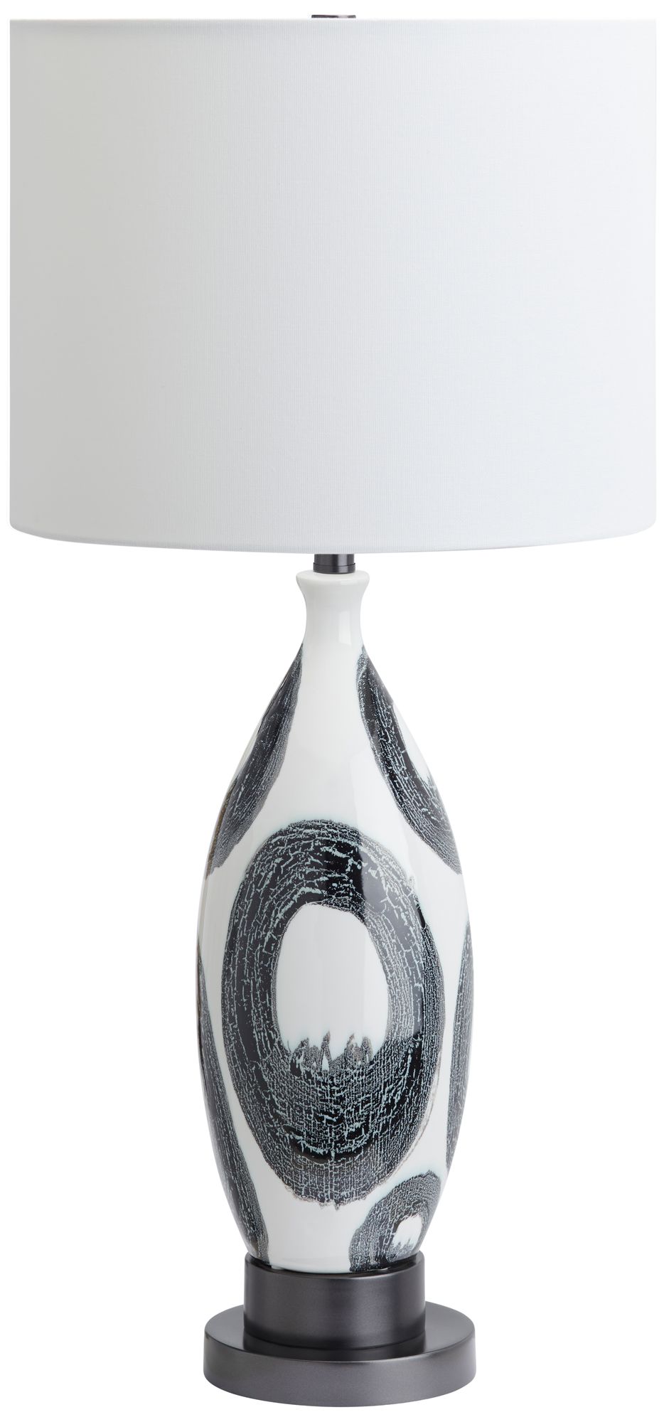 Image 3 29.5"H Ceramic Table Lamp with White Linen Drum Shade more views