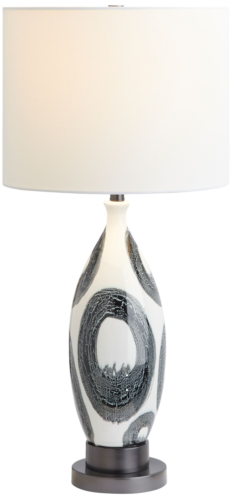 Image 4 29.5"H Ceramic Table Lamp with White Linen Drum Shade more views