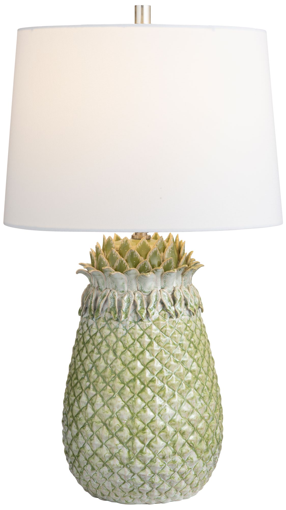Thumbnail3 of 29.75"H Green Glazed Pineapple Lamp with more views