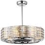 29 1/2" Savoy House Taurus Chrome LED Modern Fandelier with Remote in scene