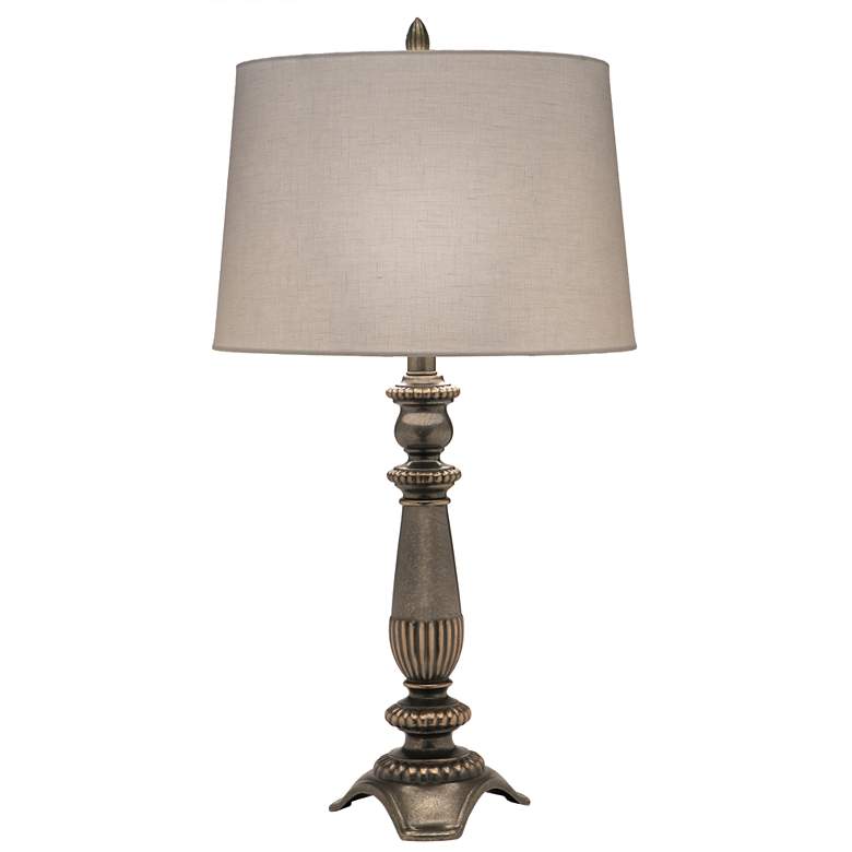 Image 1 29" H Vintage Silver & Gold Table Lamp
