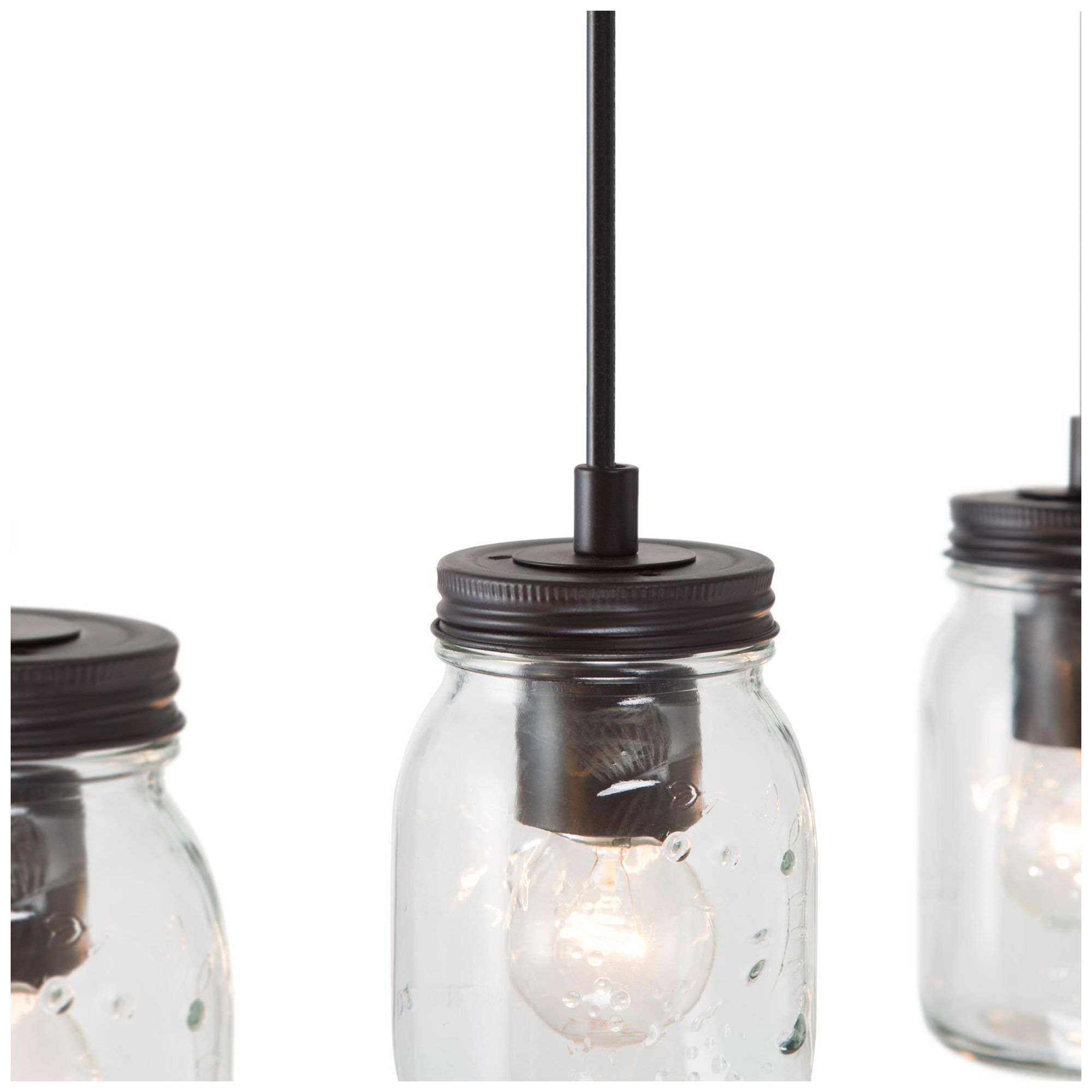 Image 3 29" Wide 5-Light Brown Mason Jar Cluster Island Chandelier more views