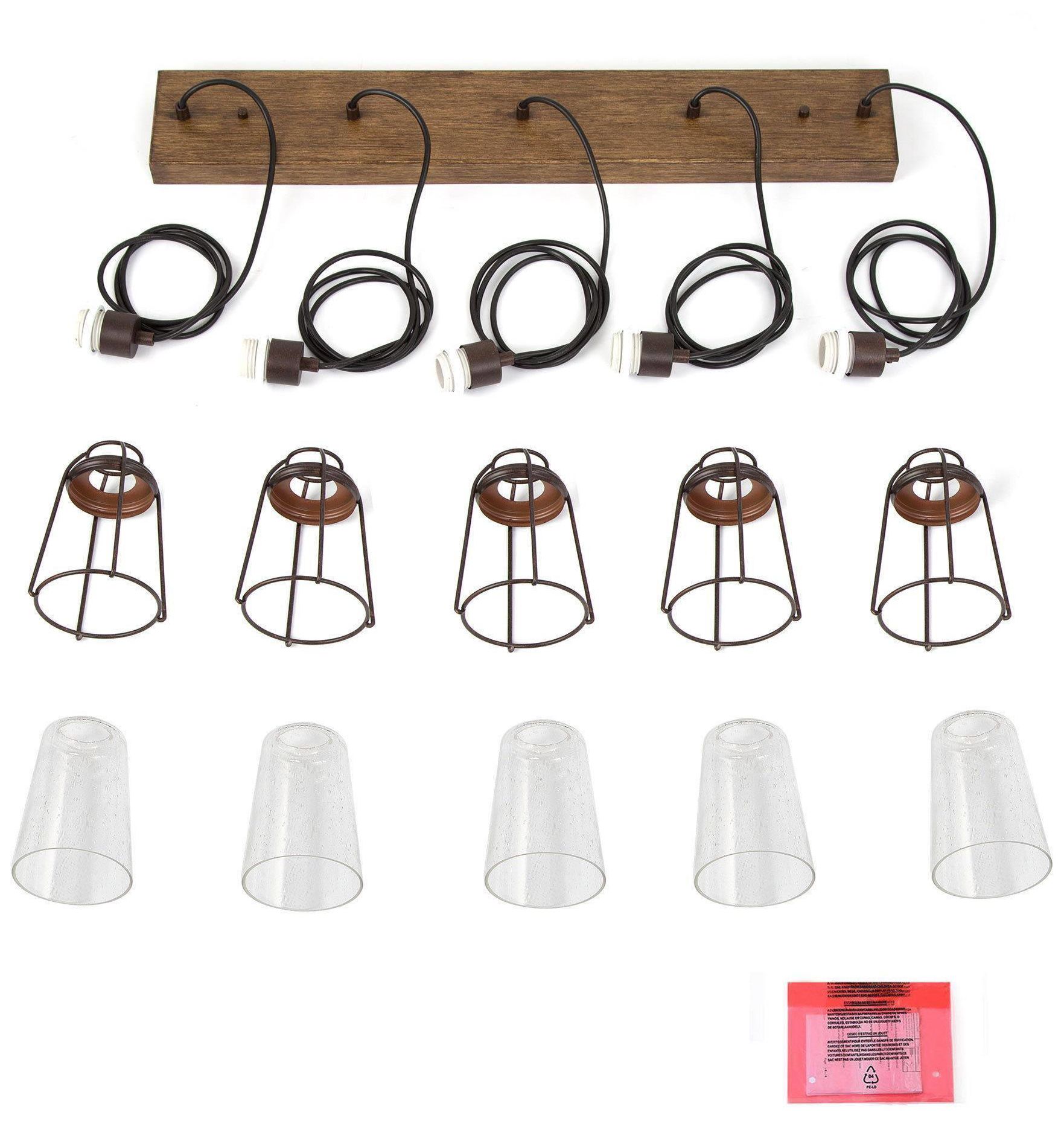 Image 5 29" Wide 5-Light Farmhouse Brown Island Chandelier more views