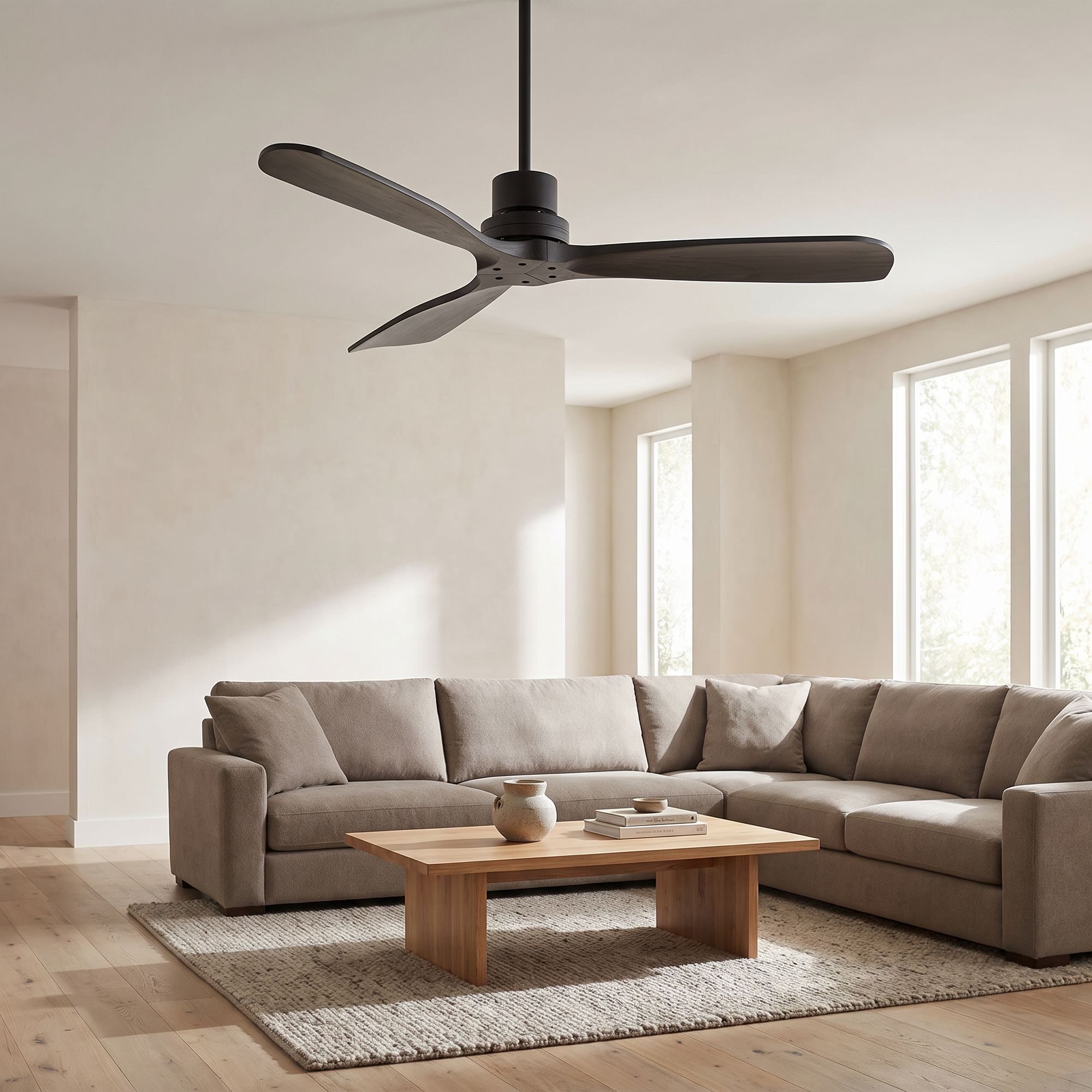 Image 1 52" Casa Delta DC Matte Black Outdoor Ceiling Fan with Remote in scene