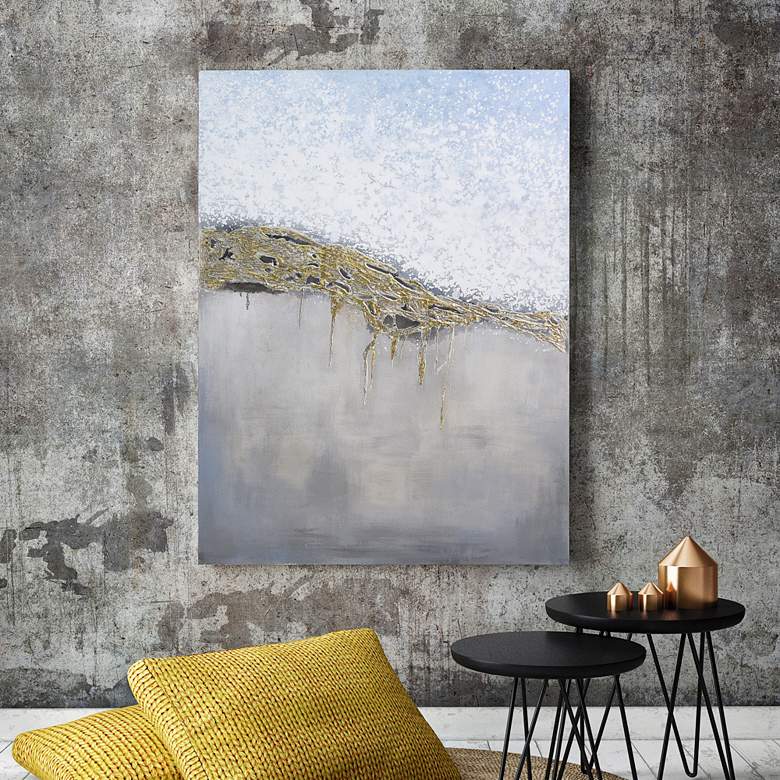 Image 1 Golden Summer 40" High Textured Metallic Canvas Wall Art in scene