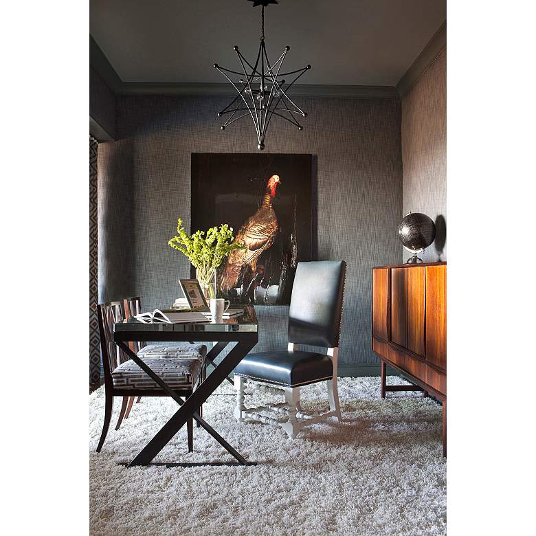 Image 1 Crystorama Astro 27" Wide Black Bronze 4-Light Chandelier in scene