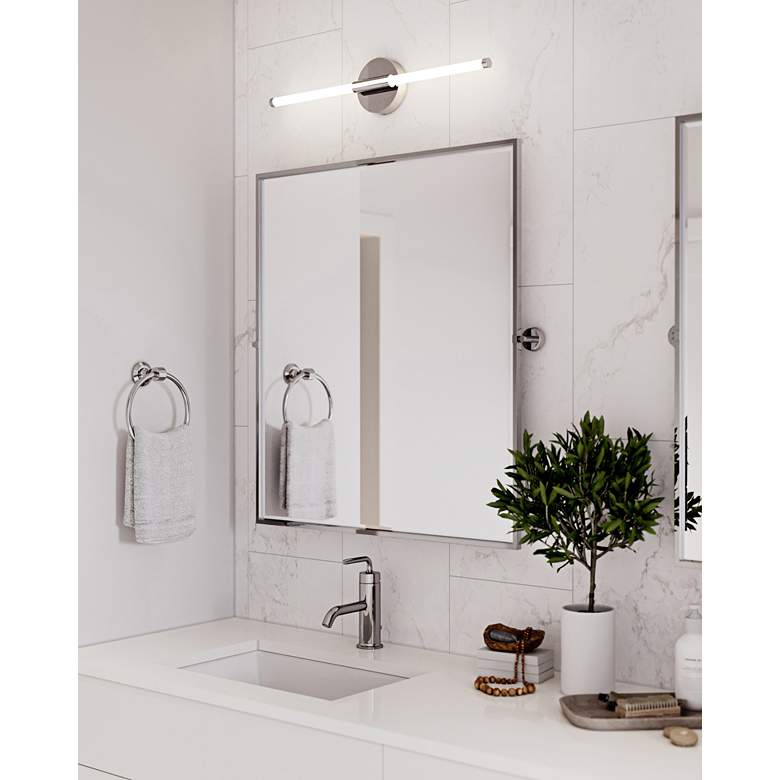 Image 1 Rusnak 48" Wide Polish Chrome LED Vanity Bath Light in scene