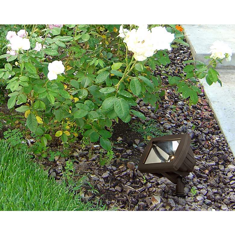 Image 1 John Timberland Bronze Low Voltage LED Landscape Flood Light in scene