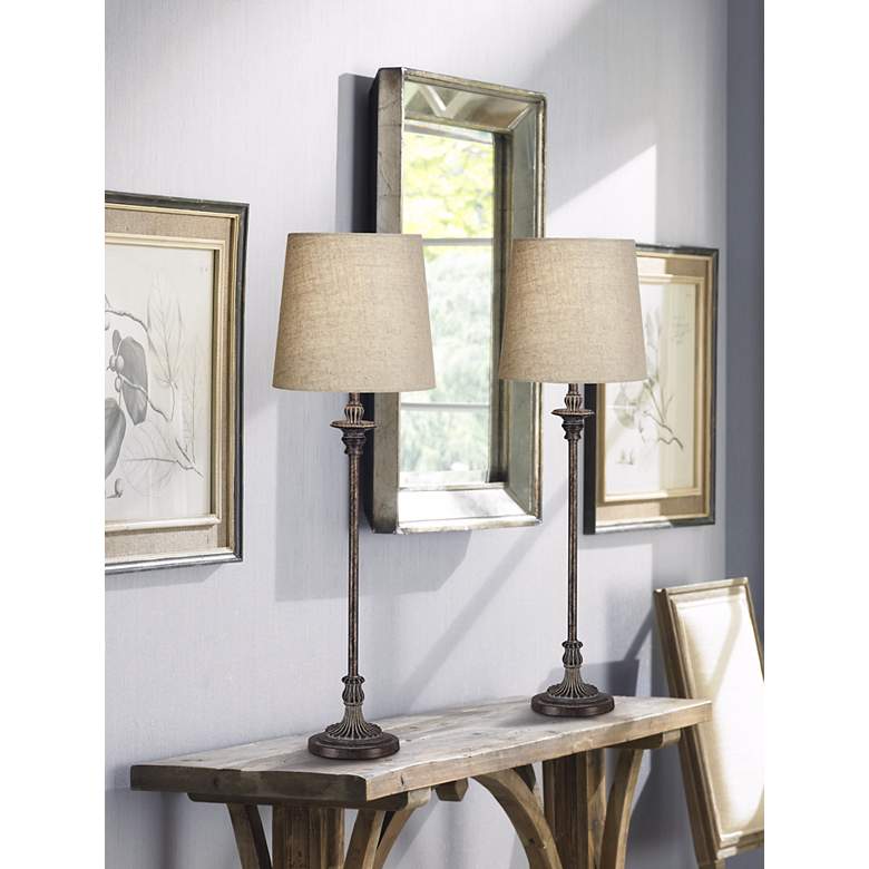 Image 1 Regency Hill Bentley 31 1/2" High Weathered Brown Buffet Table Lamp in scene