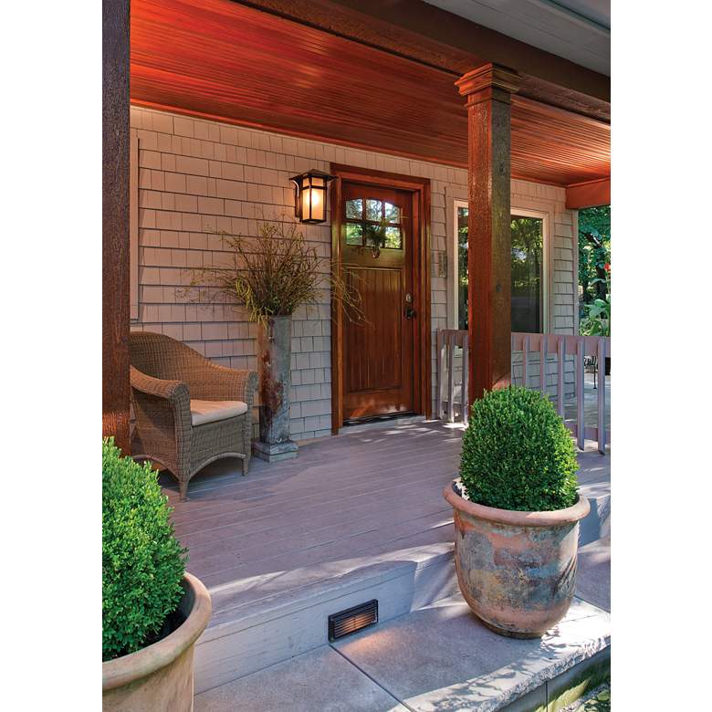Image 1 Hinkley 8 3/4" Wide Bronze Louvered LED Landscape Deck Light in scene