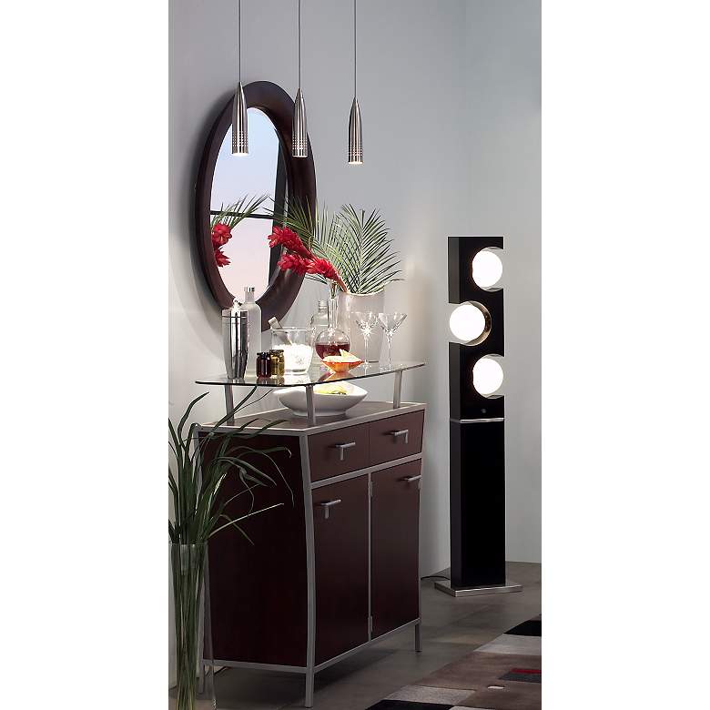Image 1 Odyssey Collection Brushed Steel LED Mini Pendant in scene