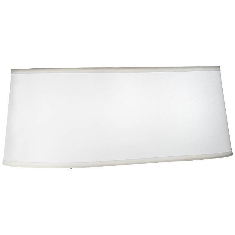 Image 1 2M922 - White Sandstone Linen Oval Lamp Shade