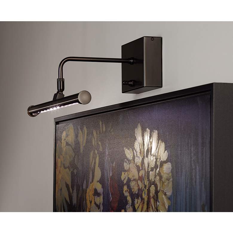 Image 1 House of Troy 12 1/2" Wide Bronze Battery LED Picture Light in scene