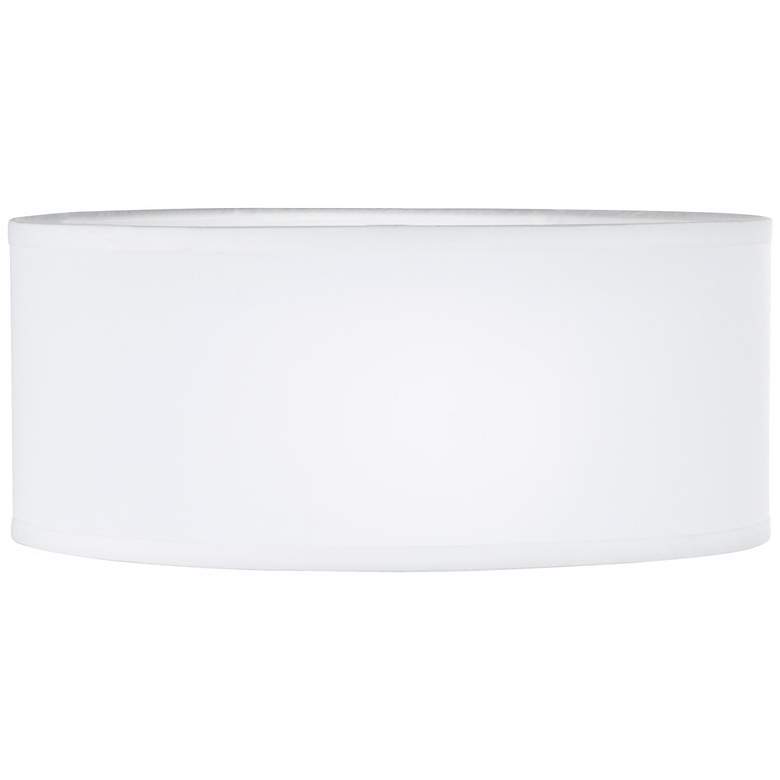Image 1 2R025 - White Linen Drum Lamp Shade