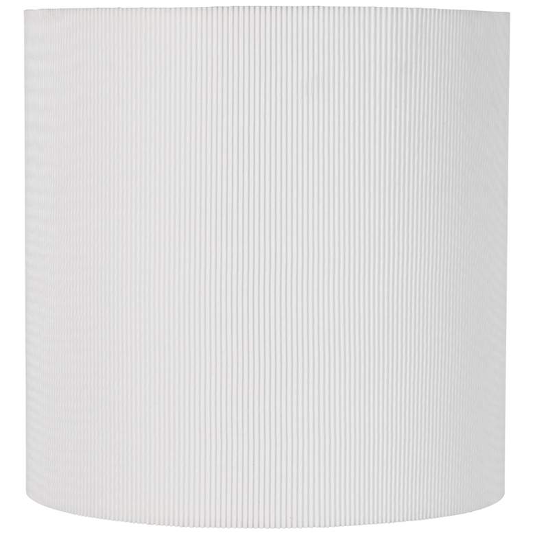Image 1 2R049 - White Linen Drum Lamp Shade