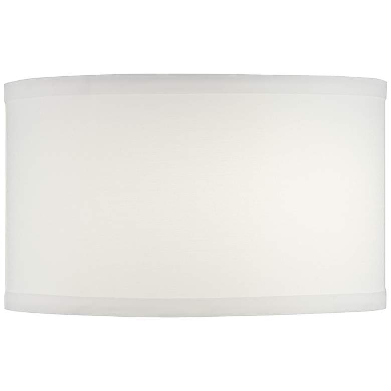 Image 1 2V708 - White Linen Drum Lamp Shade