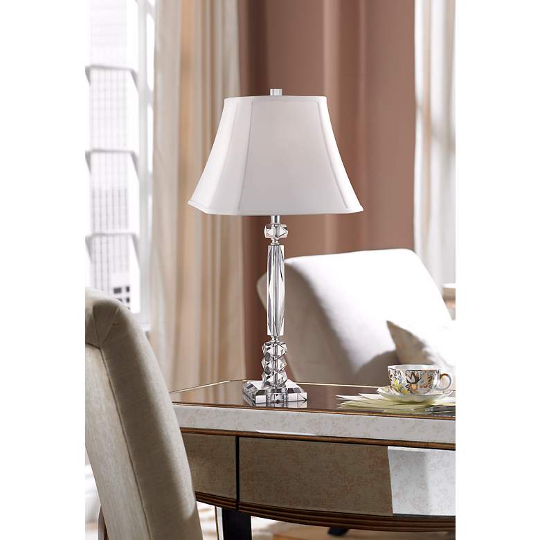 Image 1 Vienna Full Spectrum Glass Column 25 1/2" Cut Crystal Table Lamp in scene