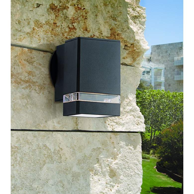 Image 1 Possini Euro Ridgeland 6 1/4 inch High Modern Outdoor Wall Light in scene