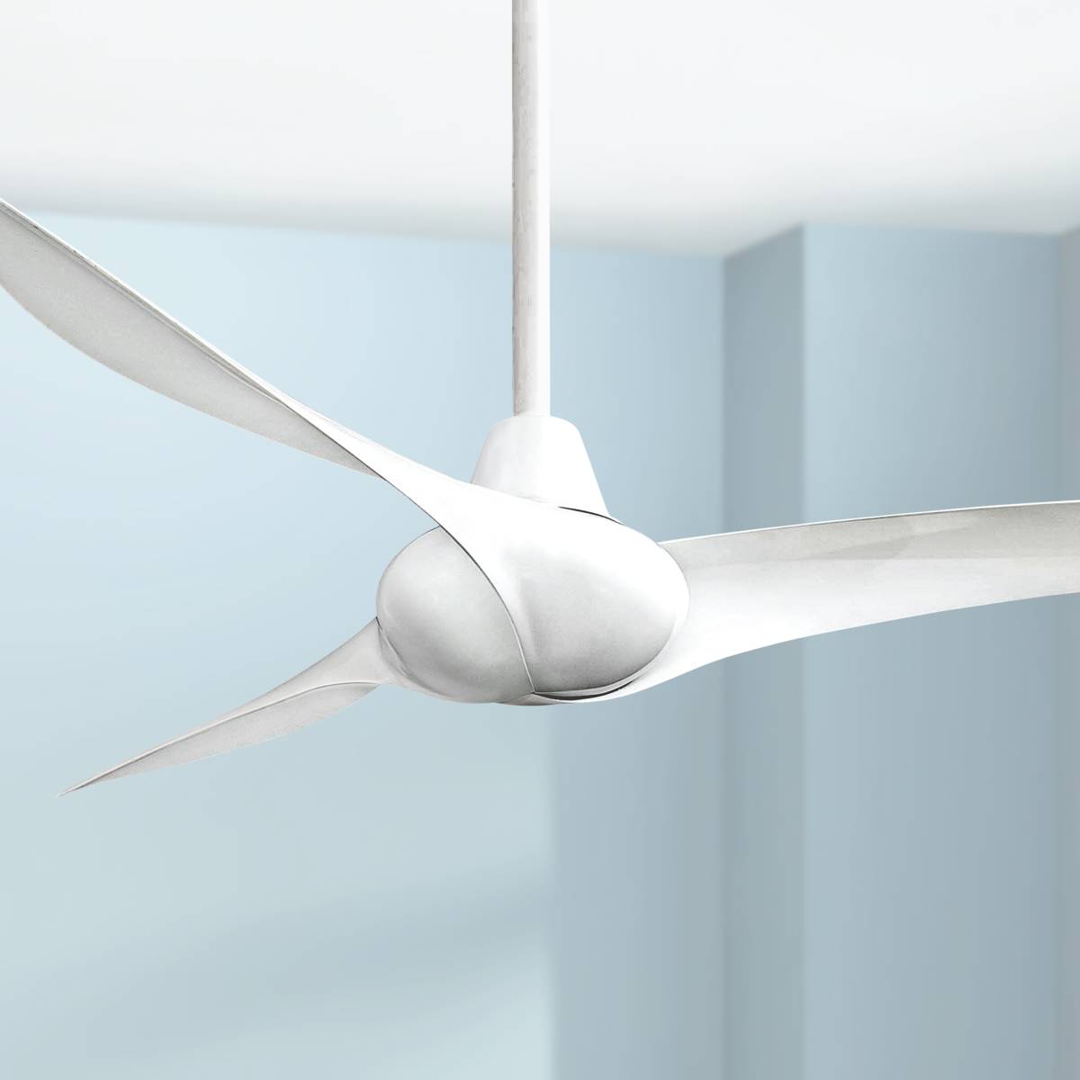 White, Contemporary, Ceiling Fan Without Light Kit ...