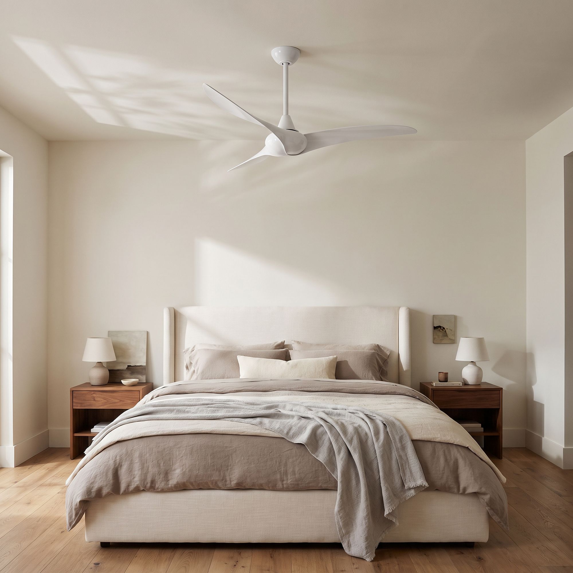 Minka Aire Wave 52-inch White 3-Blade Indoor Ceiling Fan with Remote in scene