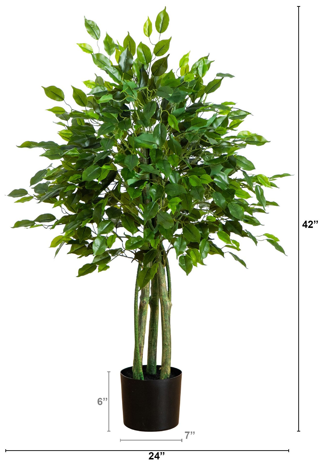 Image 3 3.5ft. UV Resistant Artificial Ficus Tree (Indoor/Outdoor) more views