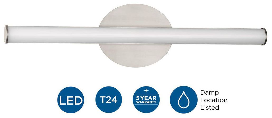 3 Collection 24 in. Medium Modern 3CCT Integrated LED Linear Vanity Light