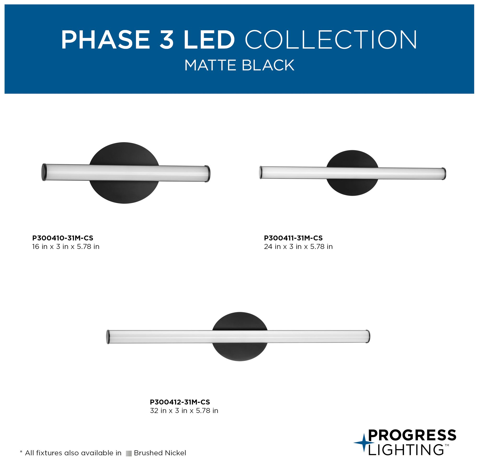 3 Collection 24 in. Medium Modern 3CCT Integrated LED Linear Vanity Light