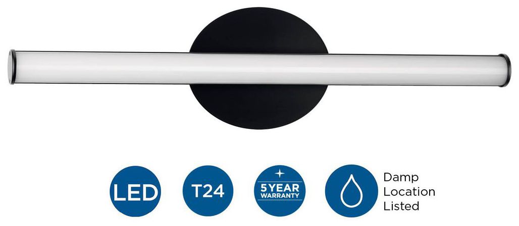 3 Collection 24 in. Medium Modern 3CCT Integrated LED Linear Vanity Light