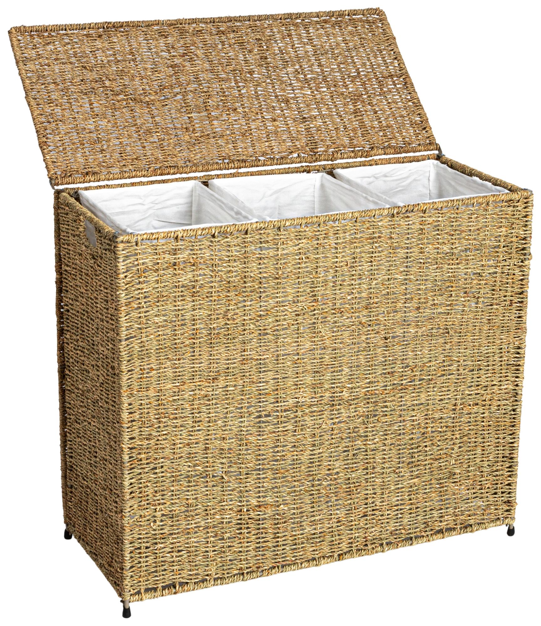 Image 4 3 Compartment Laundry Sorter, Wicker Lau more views