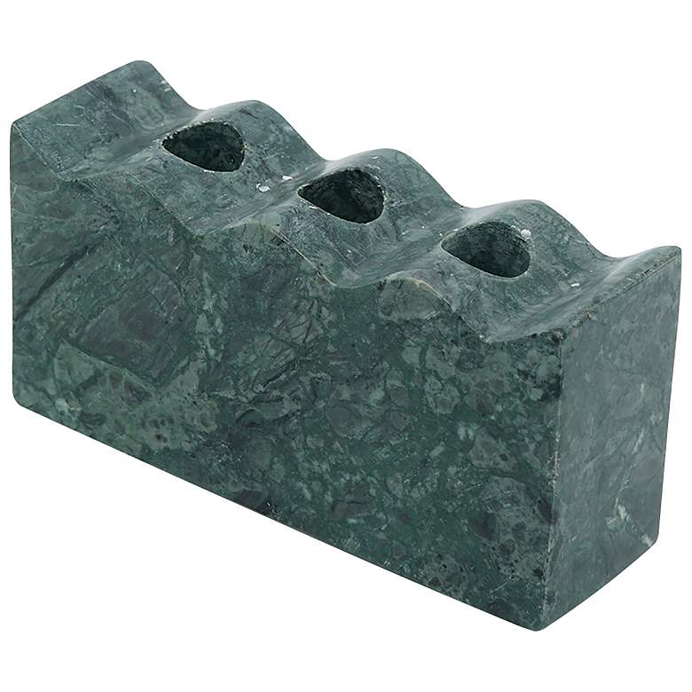 Image 1 3" High Teal Marble Taper Candle Holder