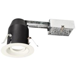 3&quot; White 750 Lumen LED Remodel Round Gimbal Recessed Kit