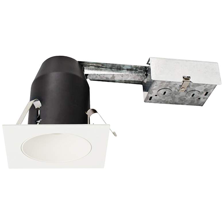 Image 1 3" White 750 Lumen LED Remodel Square Reflector Recessed Kit