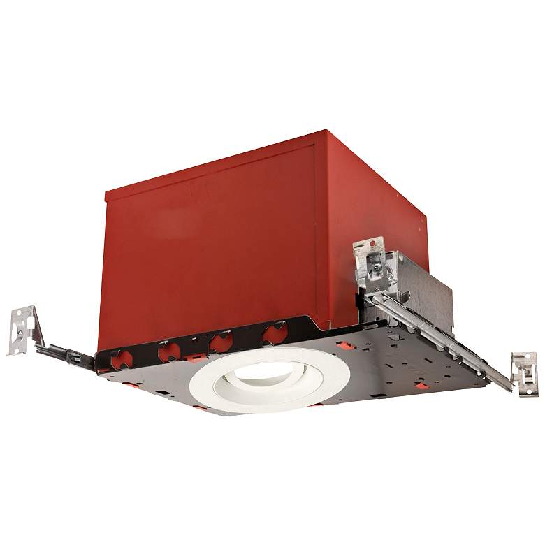 Image 1 3" White 950 Lumen LED Fire-Rated Round Gimbal Recessed Kit