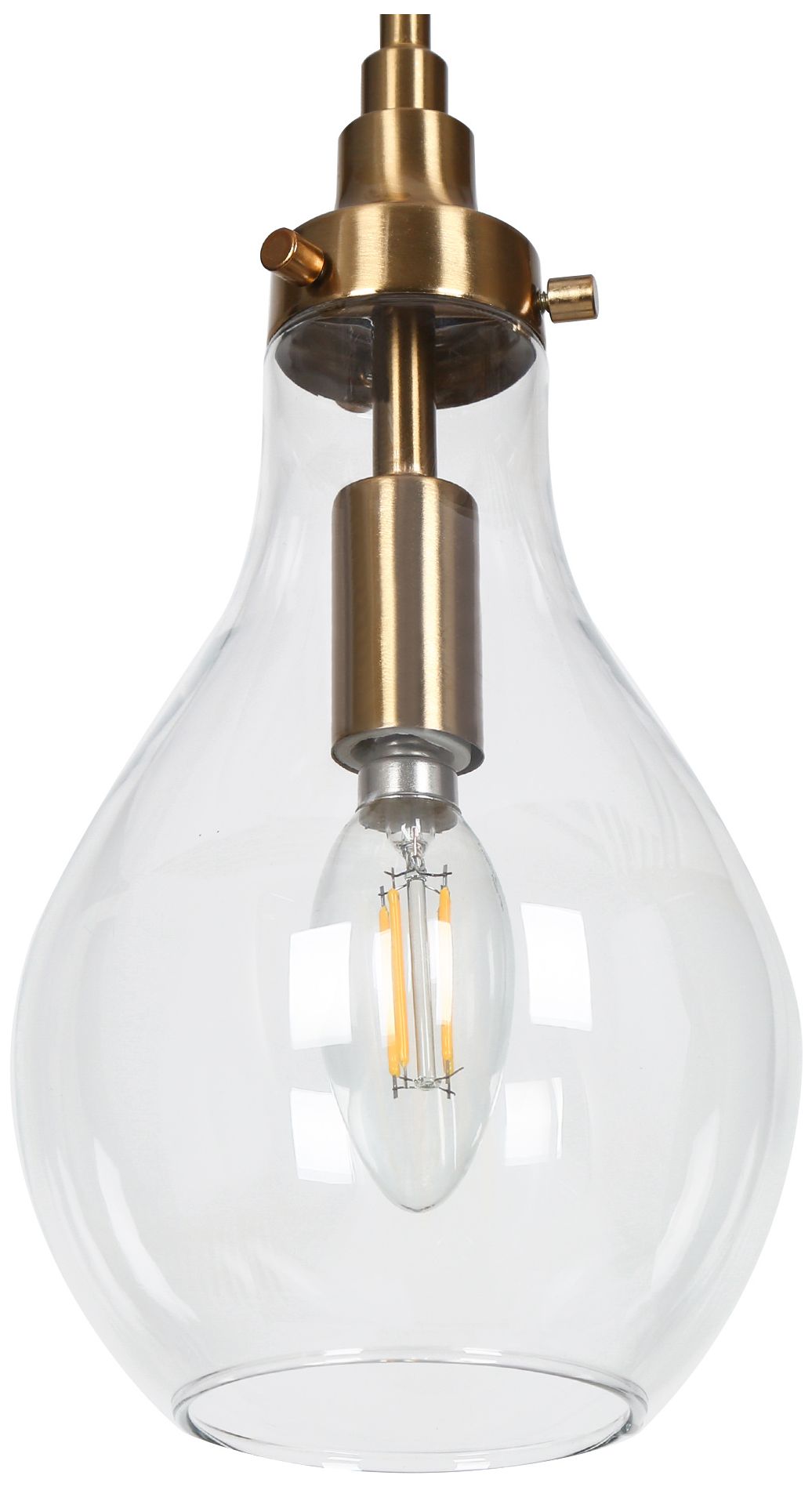 Image 2 3-Light 12.2"W Cluster Black and Imitation Electroplated Copper Chandeliers more views