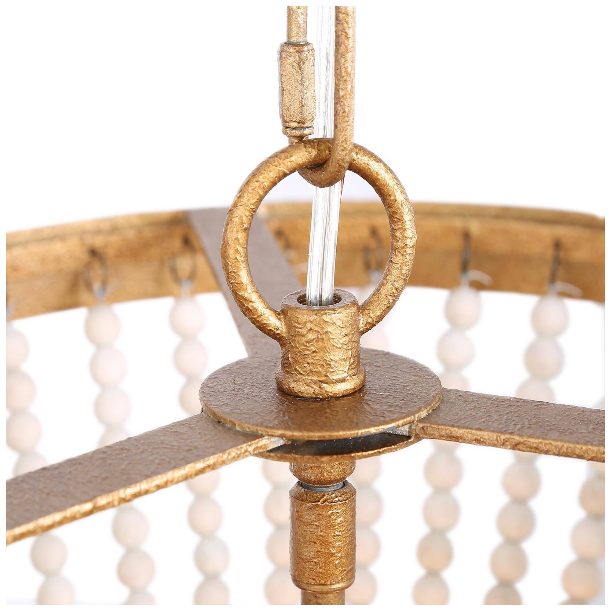 Image 2 3-Light 13"W Drum Antique Gold Chandeliers more views