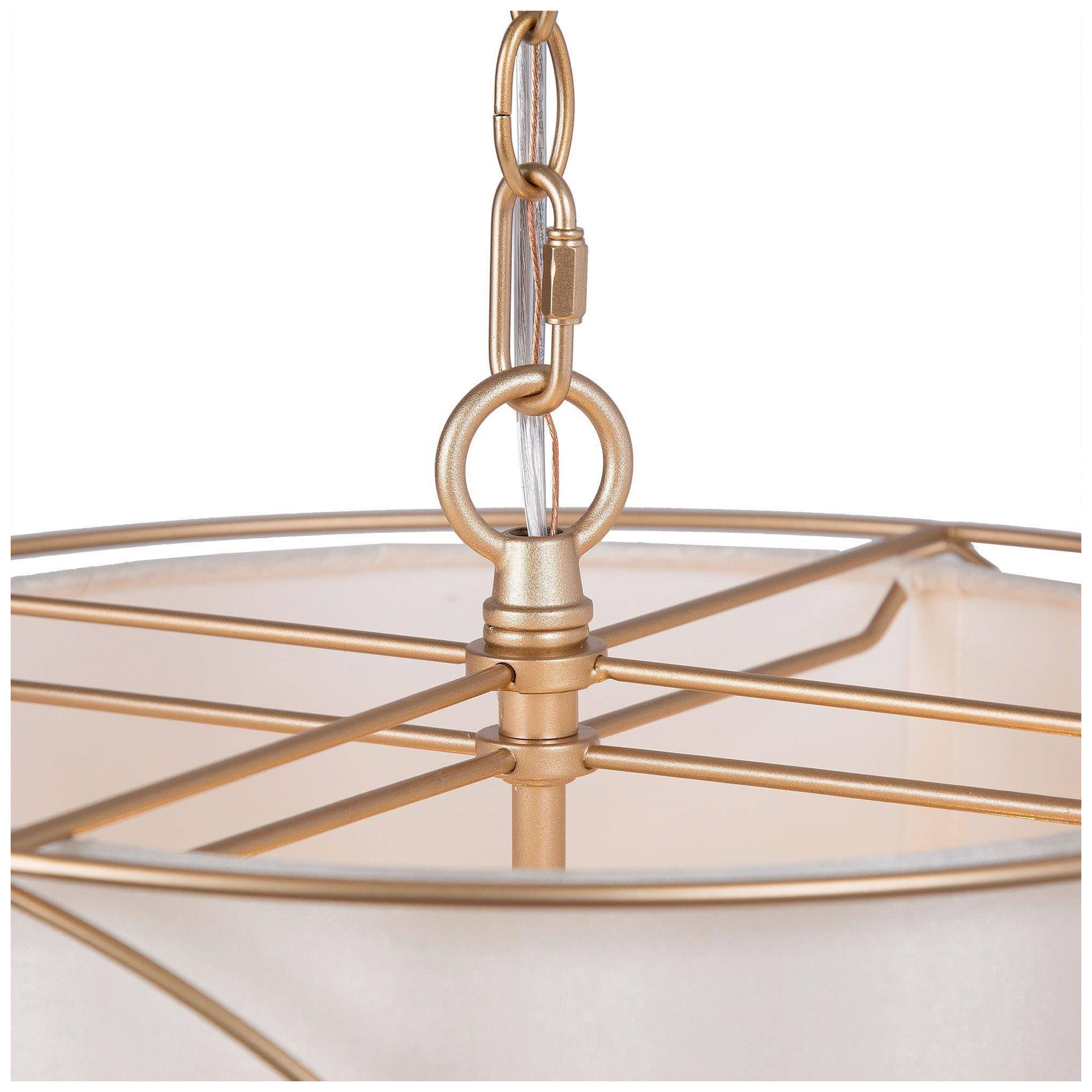 Image 4 3-Light 13"W Drum Metallic Gold Chandeliers more views