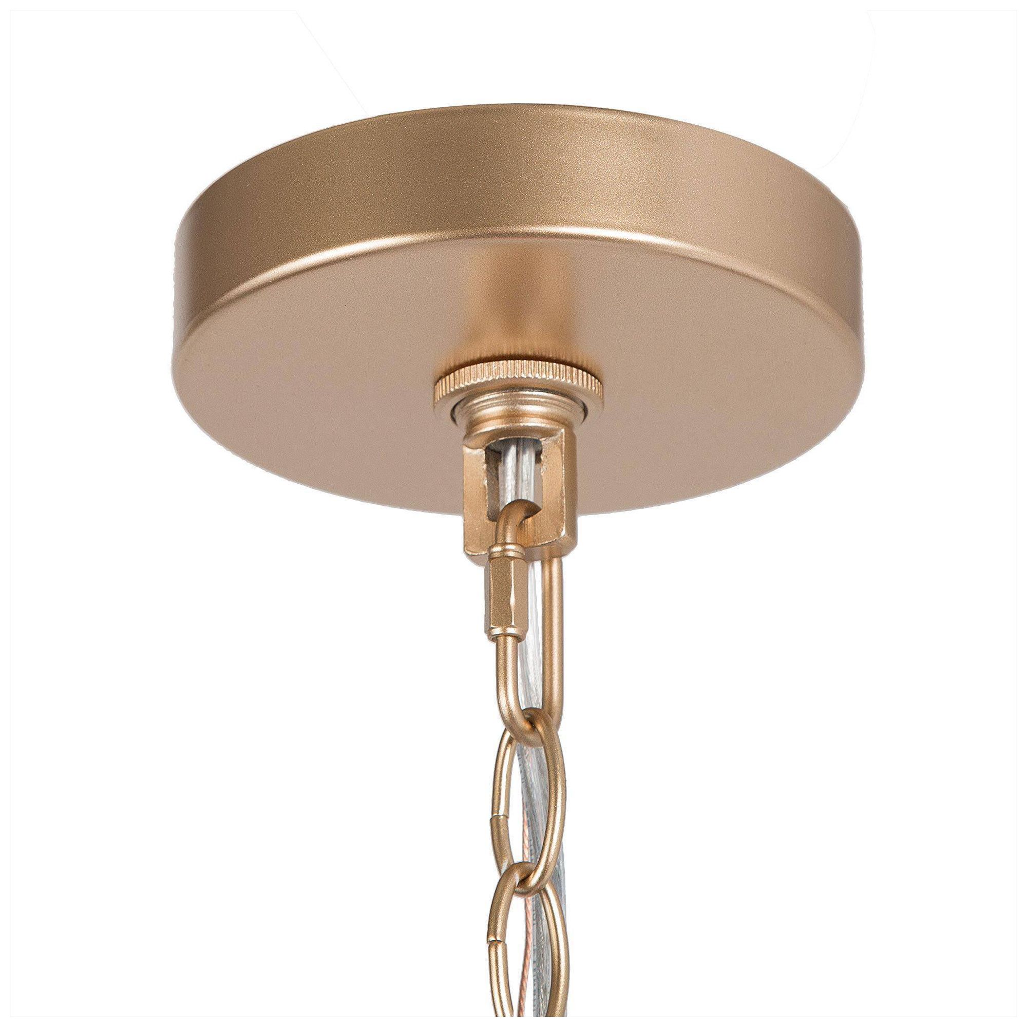 Image 5 3-Light 13"W Drum Metallic Gold Chandeliers more views