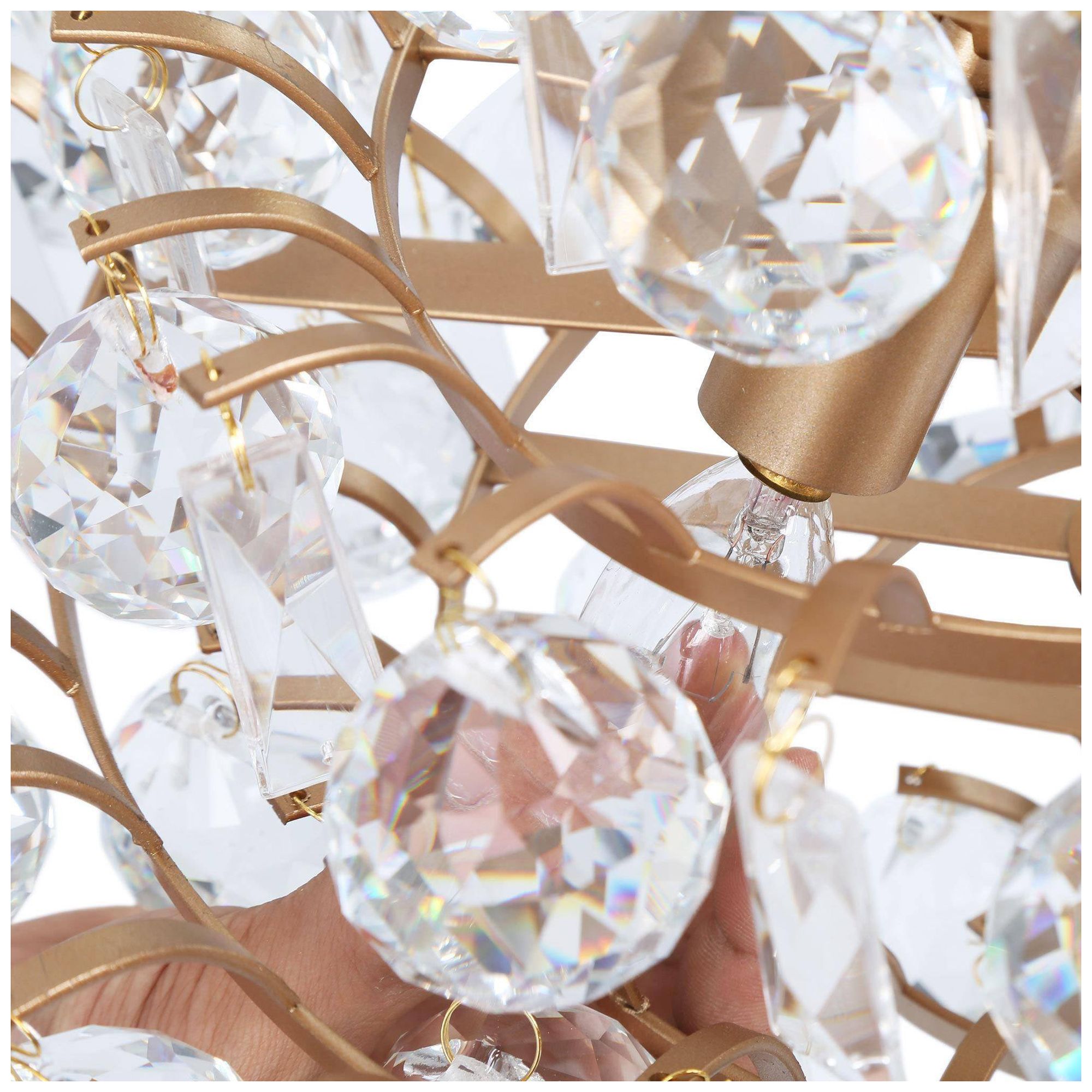 Image 2 3-Light 15.2"W Tiered Gold Chandeliers more views