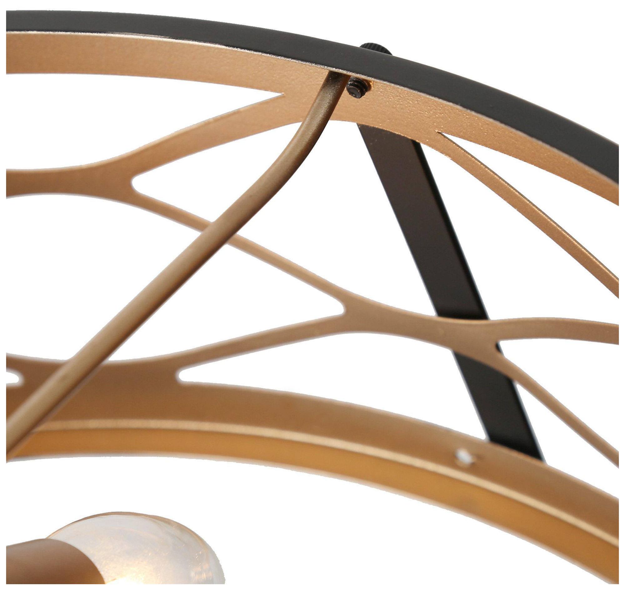 Image 3 3-Light 15.4"W Drum Black and Dark Gold  Chandeliers more views