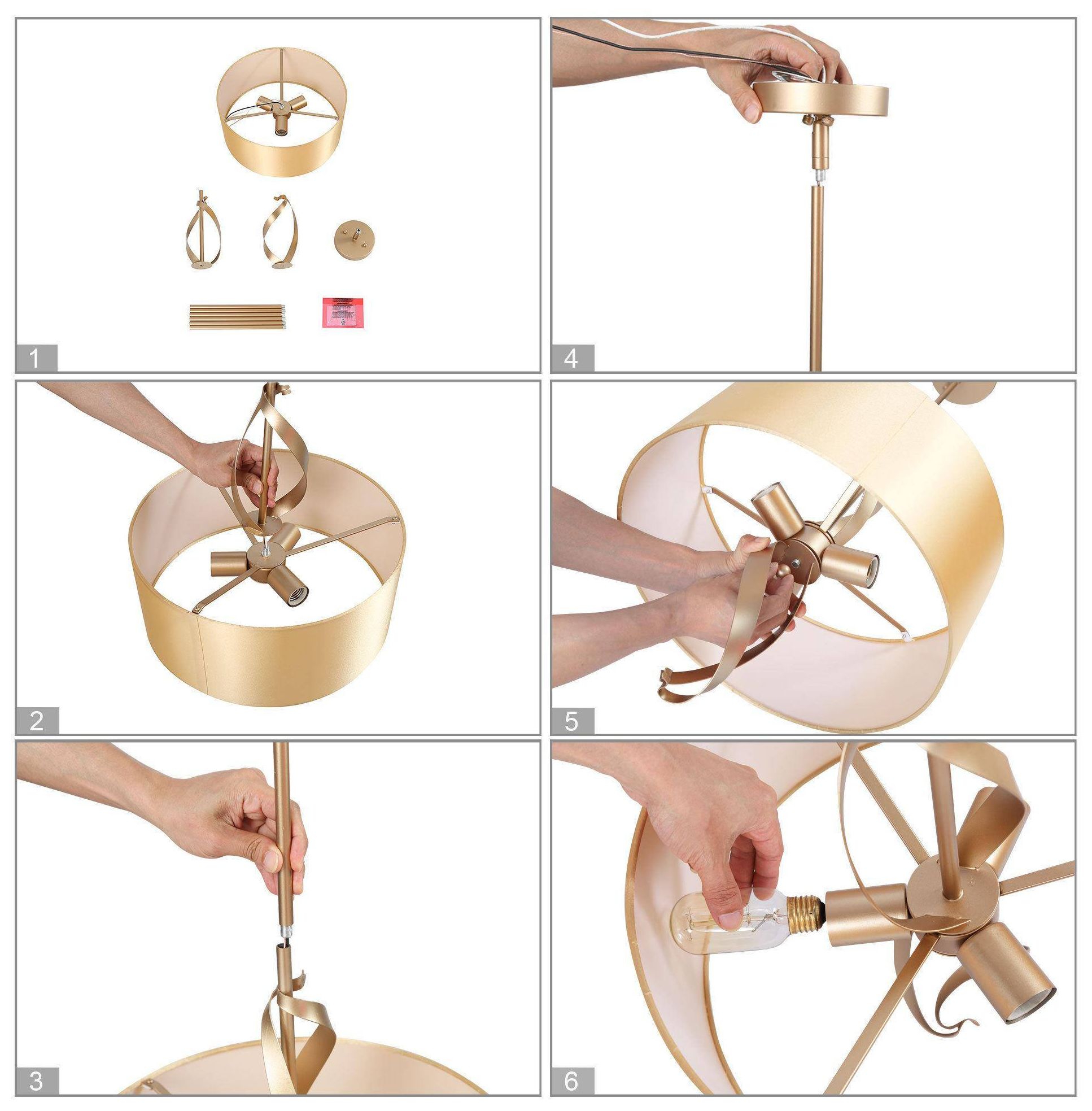 Image 7 3-Light 15.7"W Drum Dark Gold  Chandeliers more views