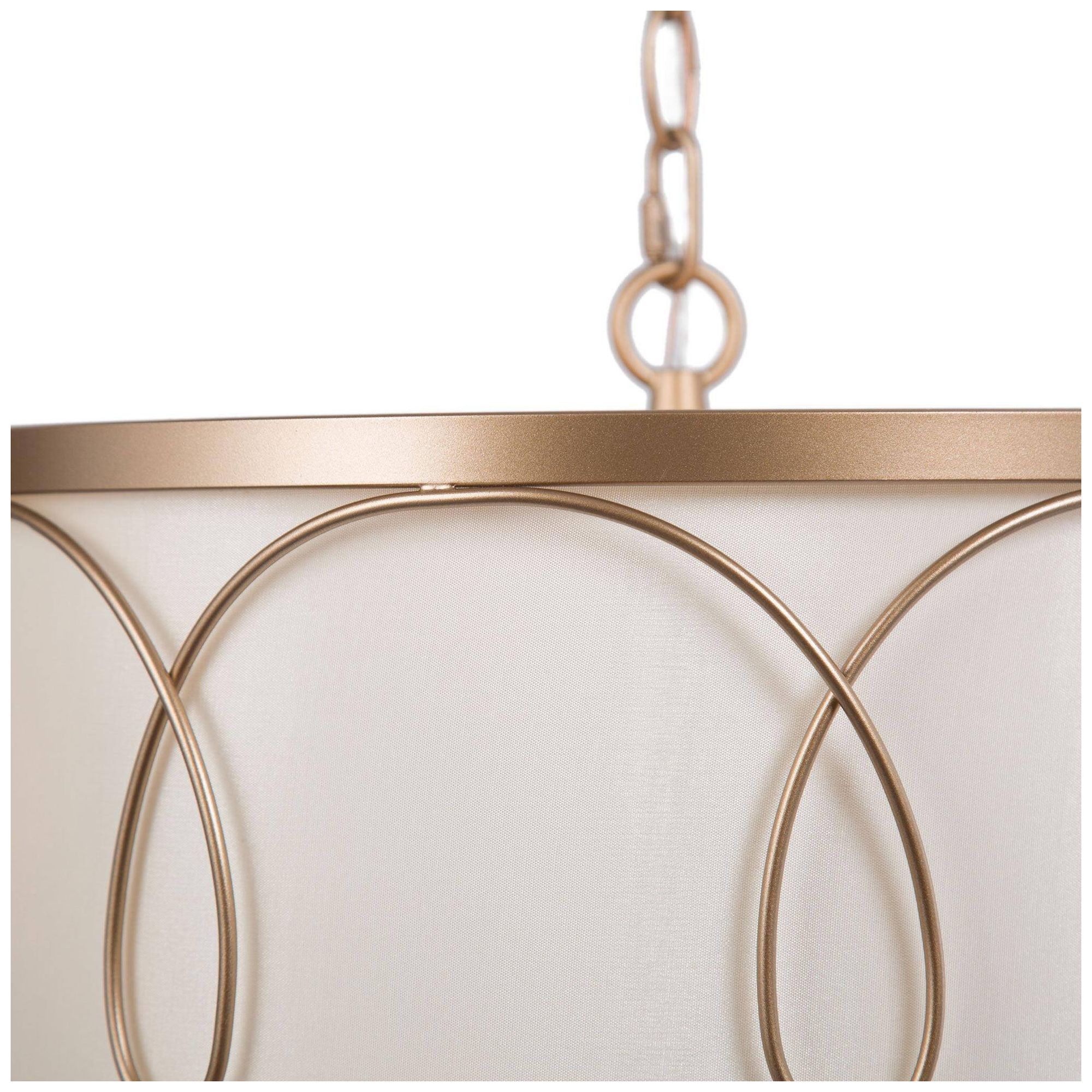 Image 5 3-Light 15.7"W Drum Metallic Gold Chandeliers more views