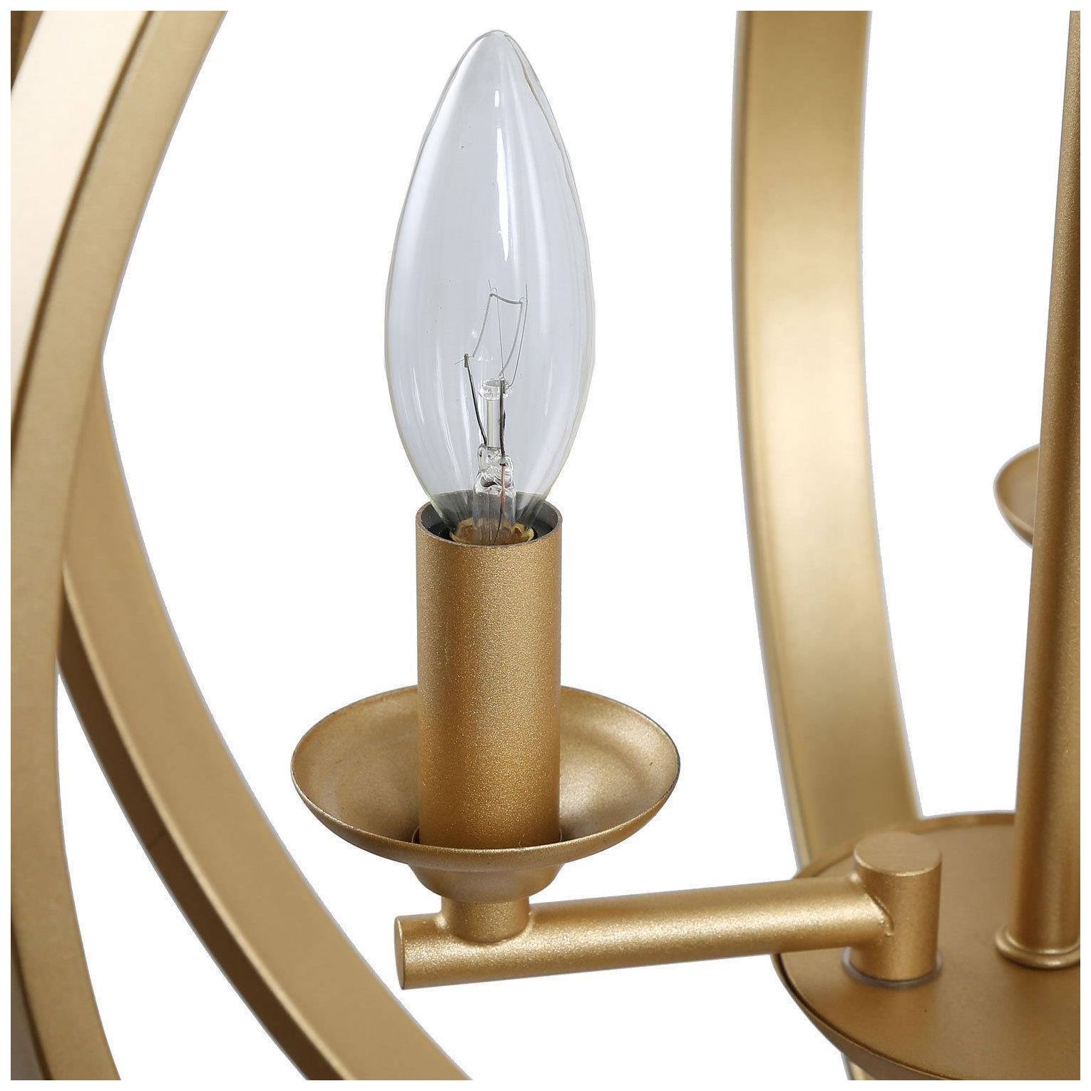 Image 2 3-Light 15.7"W Globe Antique Gold Chandeliers more views