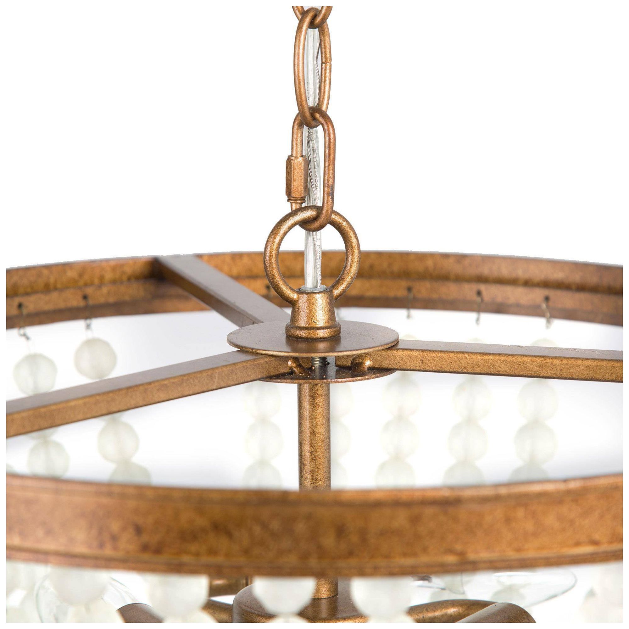 Image 6 3-Light 15.7"W Tiered Brushed Antique Gold  Chandeliers more views