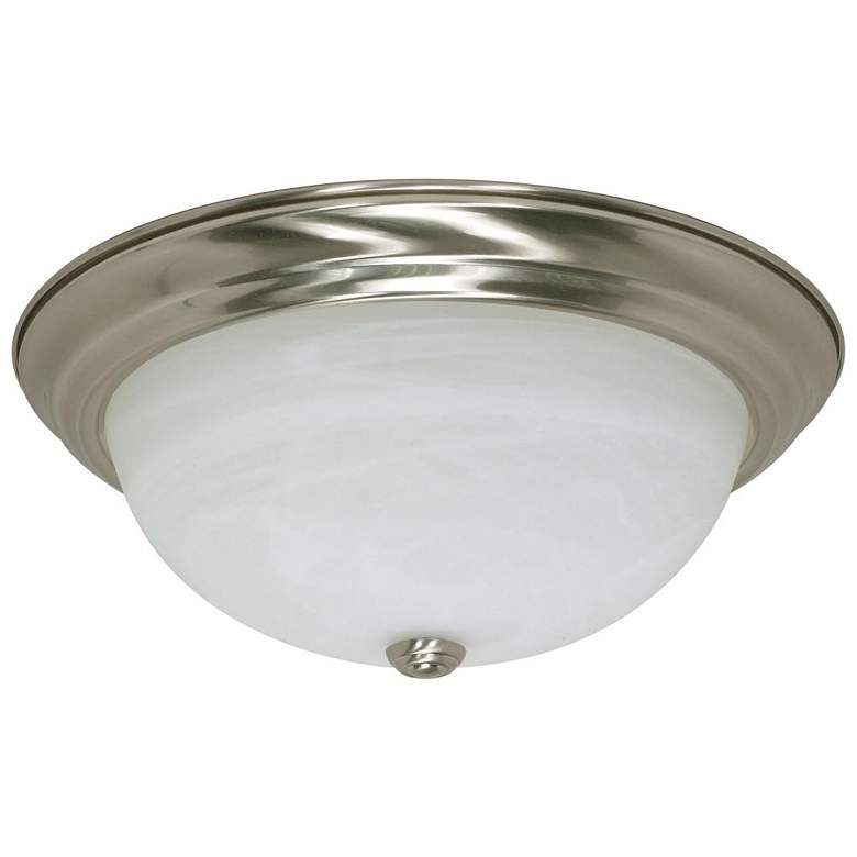 Image 1 3 Light; 15 in.; Flush Mount; Alabaster Glass